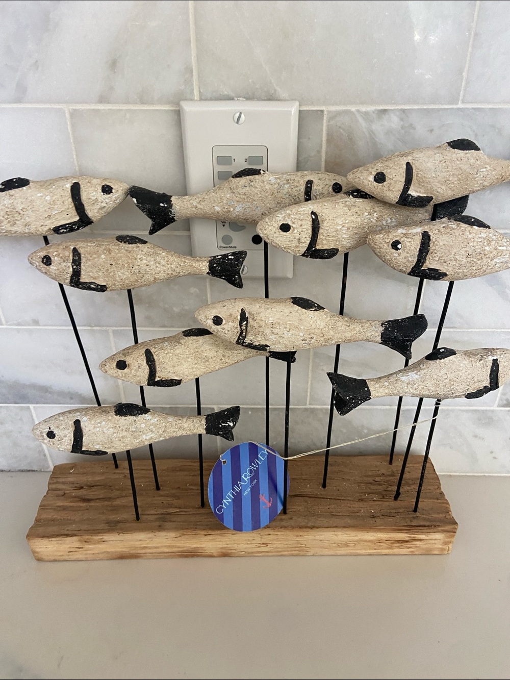 Handcrafted School of Fish Table Sculpture - Natural & Black - Picture 4 of 15